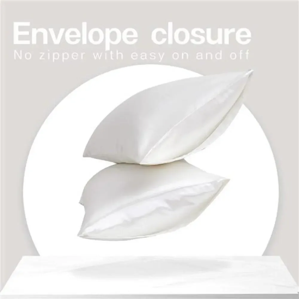 2 set Satin Pillowcase for Hair and Skin, Silk  King Size , Silky (20x36…